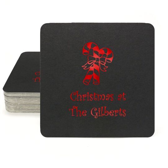 Candy Cane Square Coasters